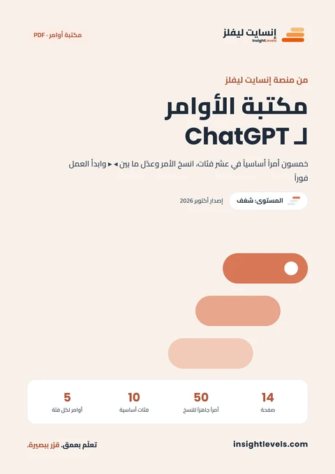 غلاف مكتبة الأوامر (Prompt) لميزات ChatGPT